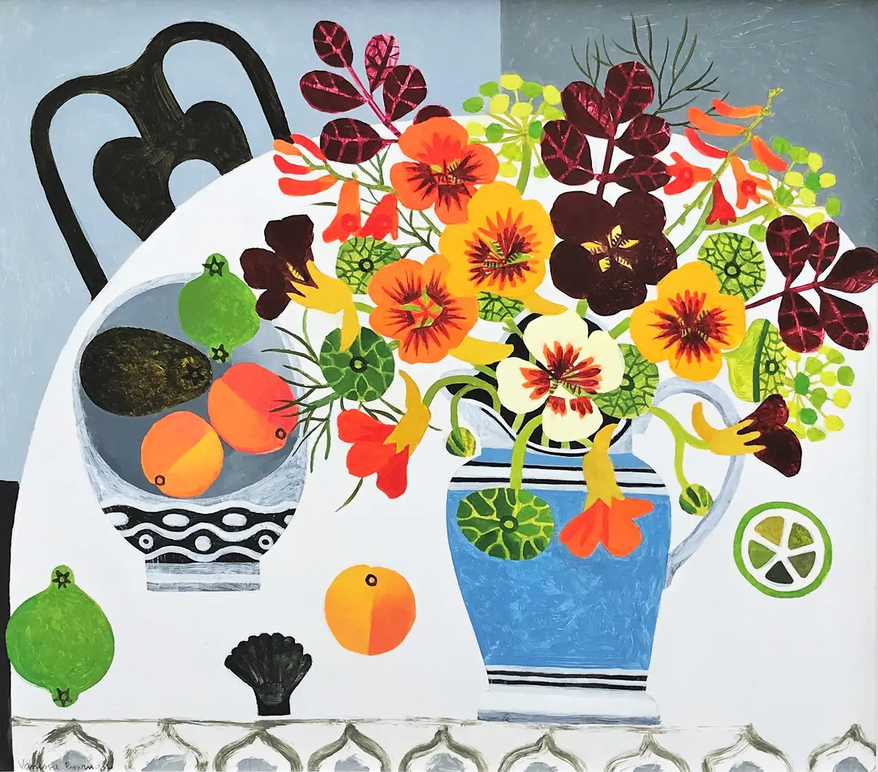 Vanessa Bowman - nasturtiums and peaches 